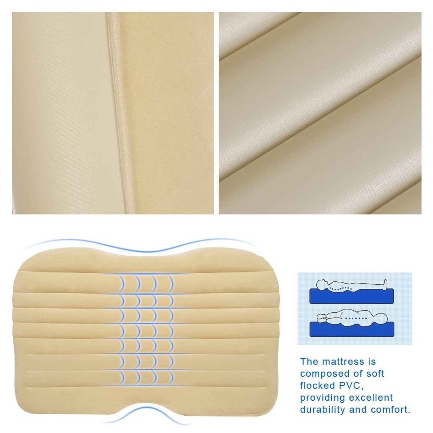 Car Inflatable Bed With 2 Pillows with Air Pump (Portable)