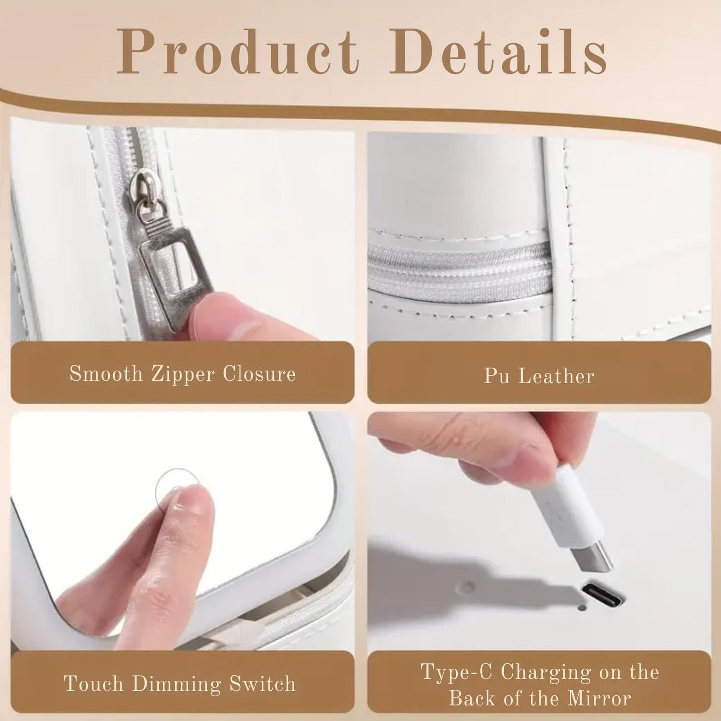 LED Lighted Makeup Mirror Jewelry Box – Portable 2-in-1 Travel Organizer with Adjustable Lighting, Cosmetic Storage & Rechargeable Battery – Compact Vanity Mirror