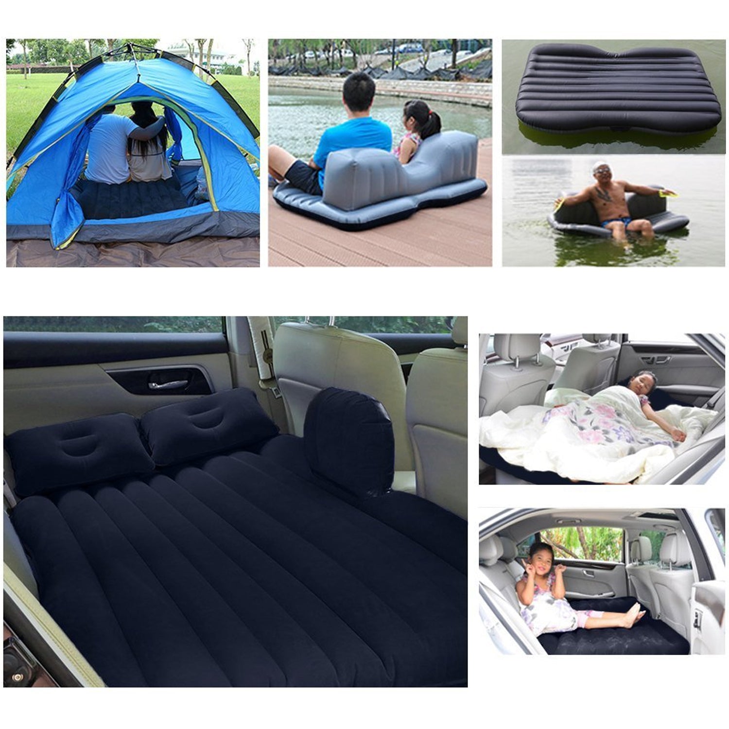 Car Inflatable Bed With 2 Pillows with Air Pump (Portable)