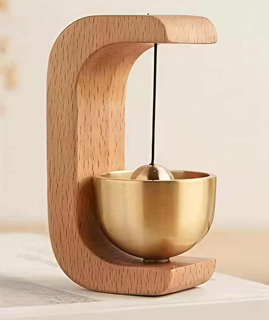 Wooden Door Bell Chime - Brass  Entry Alert for Small Doors, Wall Mount Classic Sound Bell, Decorative Vintage Doorbell for Home, Office & Store Use