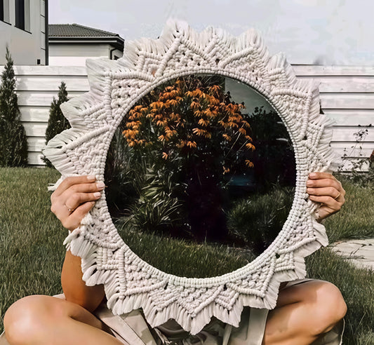 RAINBOW HOMES LAVISH MACRAME WALL DECOR & HANGINGS, HOME DECOR WALL HANGING MIRROR, LIVING ROOM

MIRRO BEDROOM MIRROR