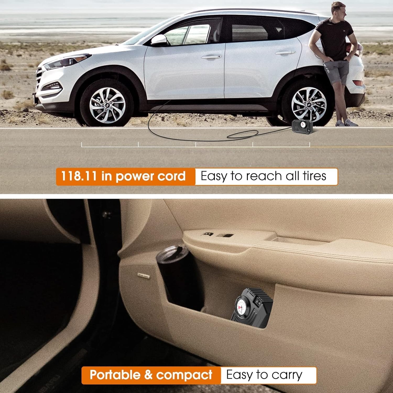 Tire Inflator Portable Air Compressor 12v Small Air Pump