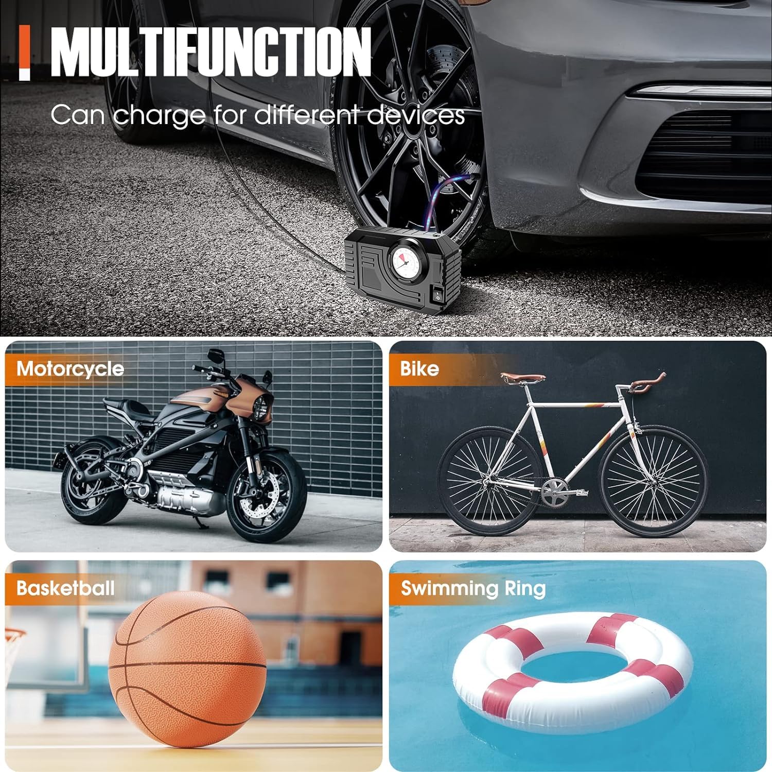 Tire Inflator Portable Air Compressor 12v Small Air Pump